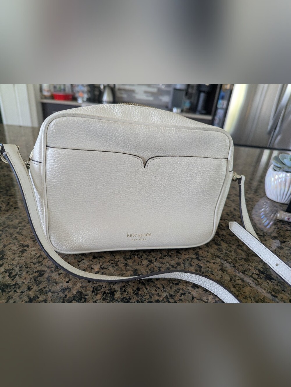 kate spade cream pebbled leather crossbody camera bag